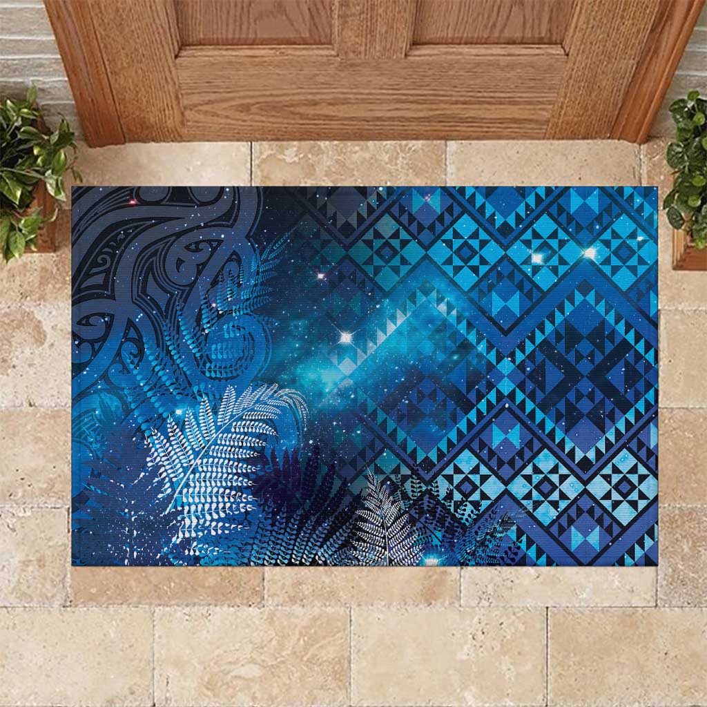 Aotearoa Taniko Matariki Rubber Doormat Cosmic Blue