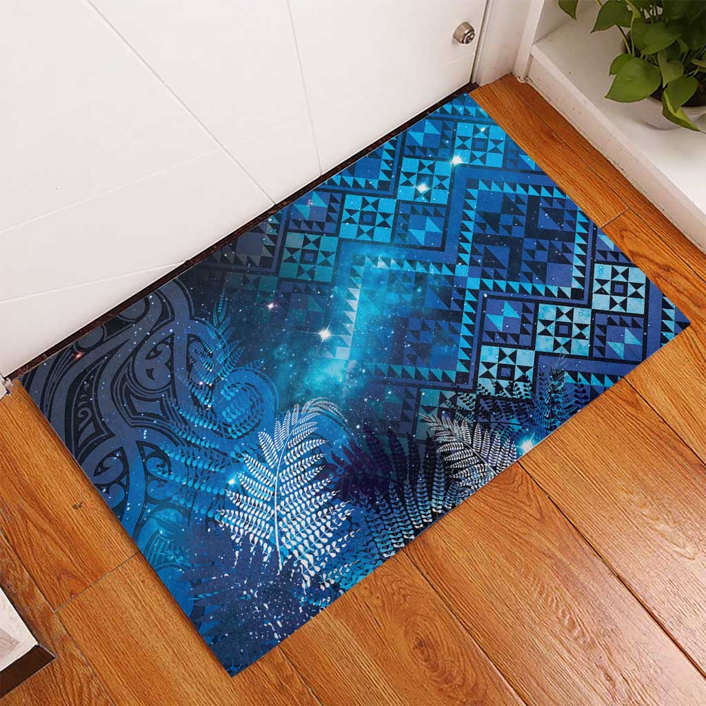 Aotearoa Taniko Matariki Rubber Doormat Cosmic Blue
