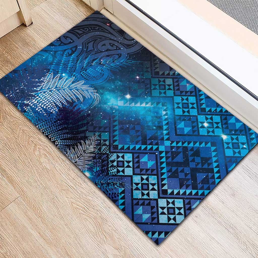 Aotearoa Taniko Matariki Rubber Doormat Cosmic Blue