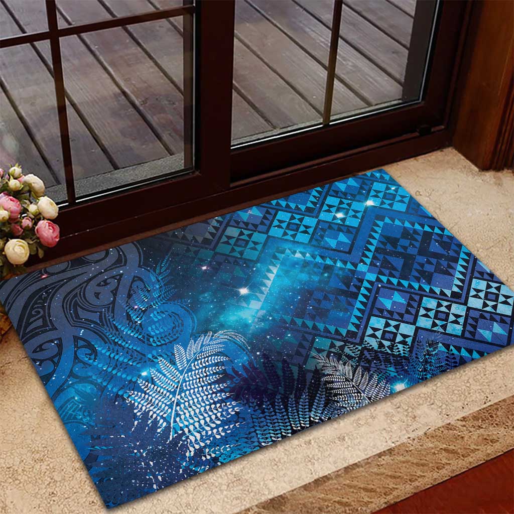 Aotearoa Taniko Matariki Rubber Doormat Cosmic Blue