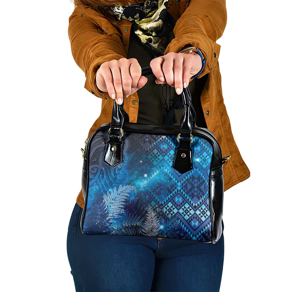 Aotearoa Taniko Matariki Shoulder Handbag Cosmic Blue LT7 One Size Blue - Polynesian Pride