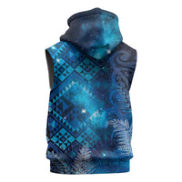 Aotearoa Taniko Matariki Sleeveless Hoodie Cosmic Blue LT7 - Polynesian Pride