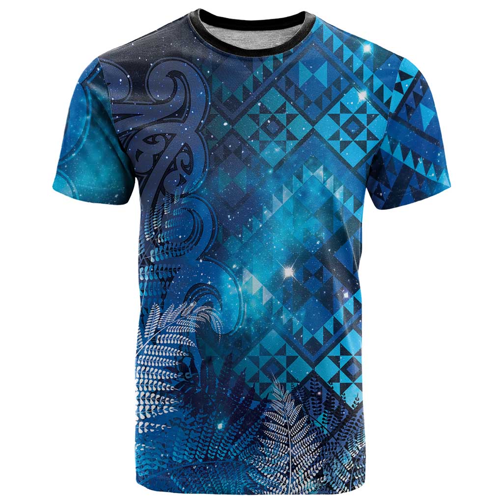 Aotearoa Taniko Matariki T Shirt Cosmic Blue LT7 Blue - Polynesian Pride