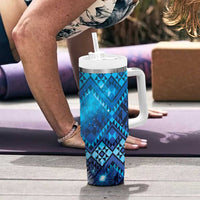 Aotearoa Taniko Matariki Tumbler With Handle Cosmic Blue