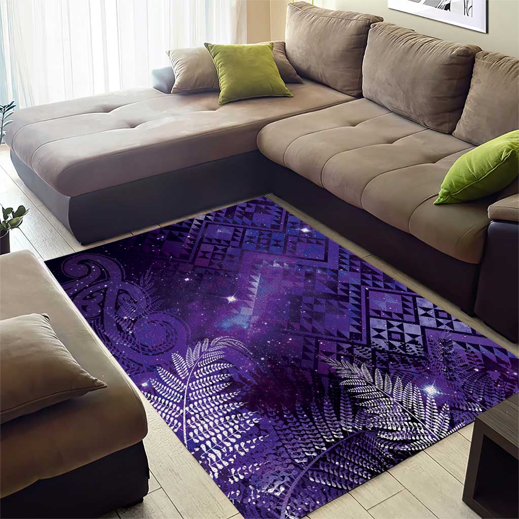 Aotearoa Taniko Matariki Area Rug Cosmic Violet LT7 - Polynesian Pride