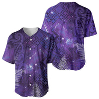 Aotearoa Taniko Matariki Baseball Jersey Cosmic Violet LT7 - Polynesian Pride