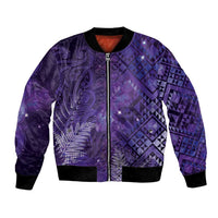 Aotearoa Taniko Matariki Bomber Jacket Cosmic Violet