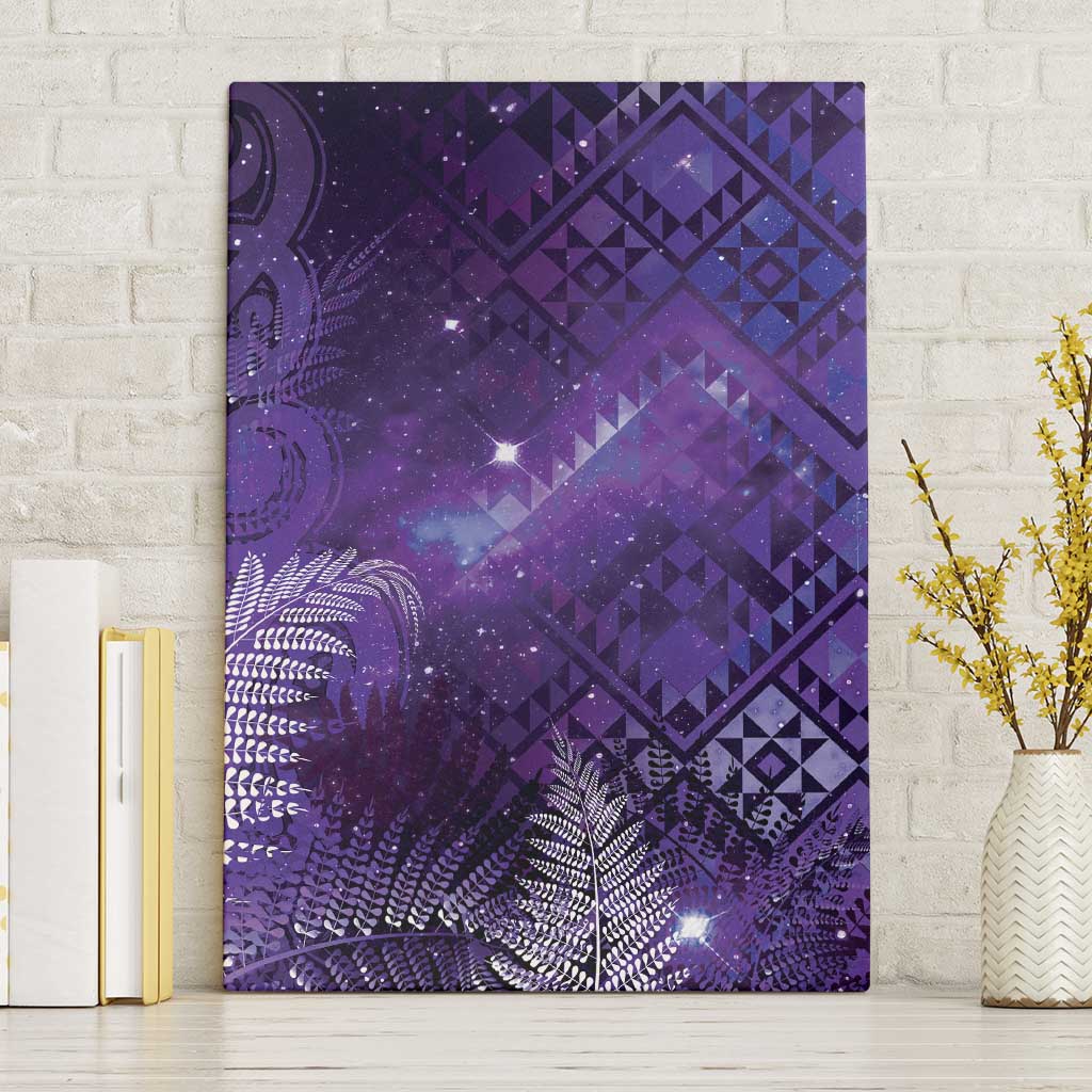 Aotearoa Taniko Matariki Canvas Wall Art Cosmic Violet