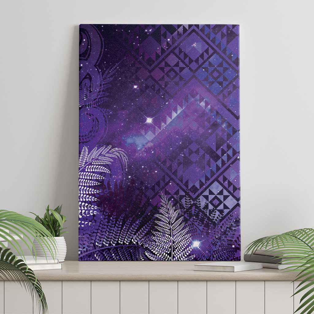 Aotearoa Taniko Matariki Canvas Wall Art Cosmic Violet