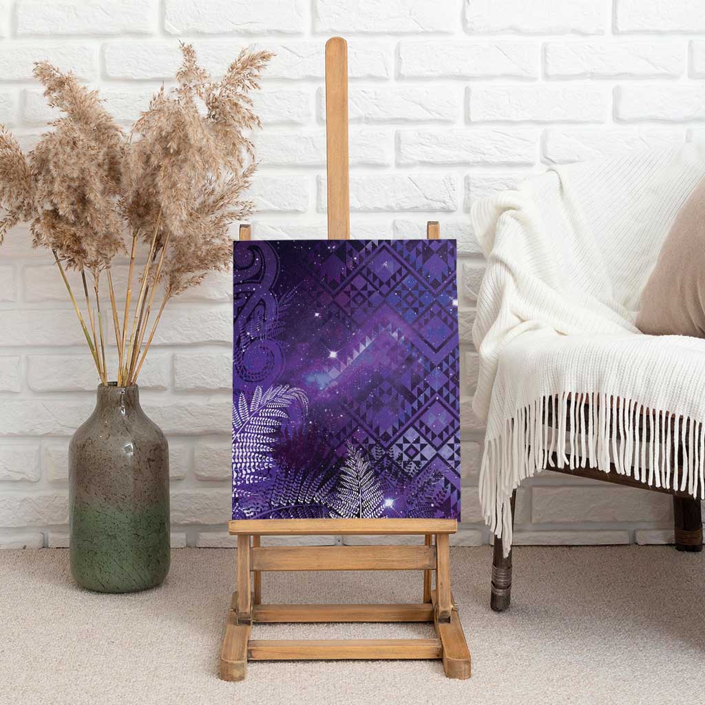 Aotearoa Taniko Matariki Canvas Wall Art Cosmic Violet