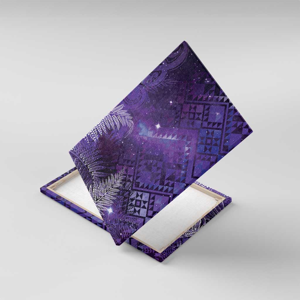 Aotearoa Taniko Matariki Canvas Wall Art Cosmic Violet