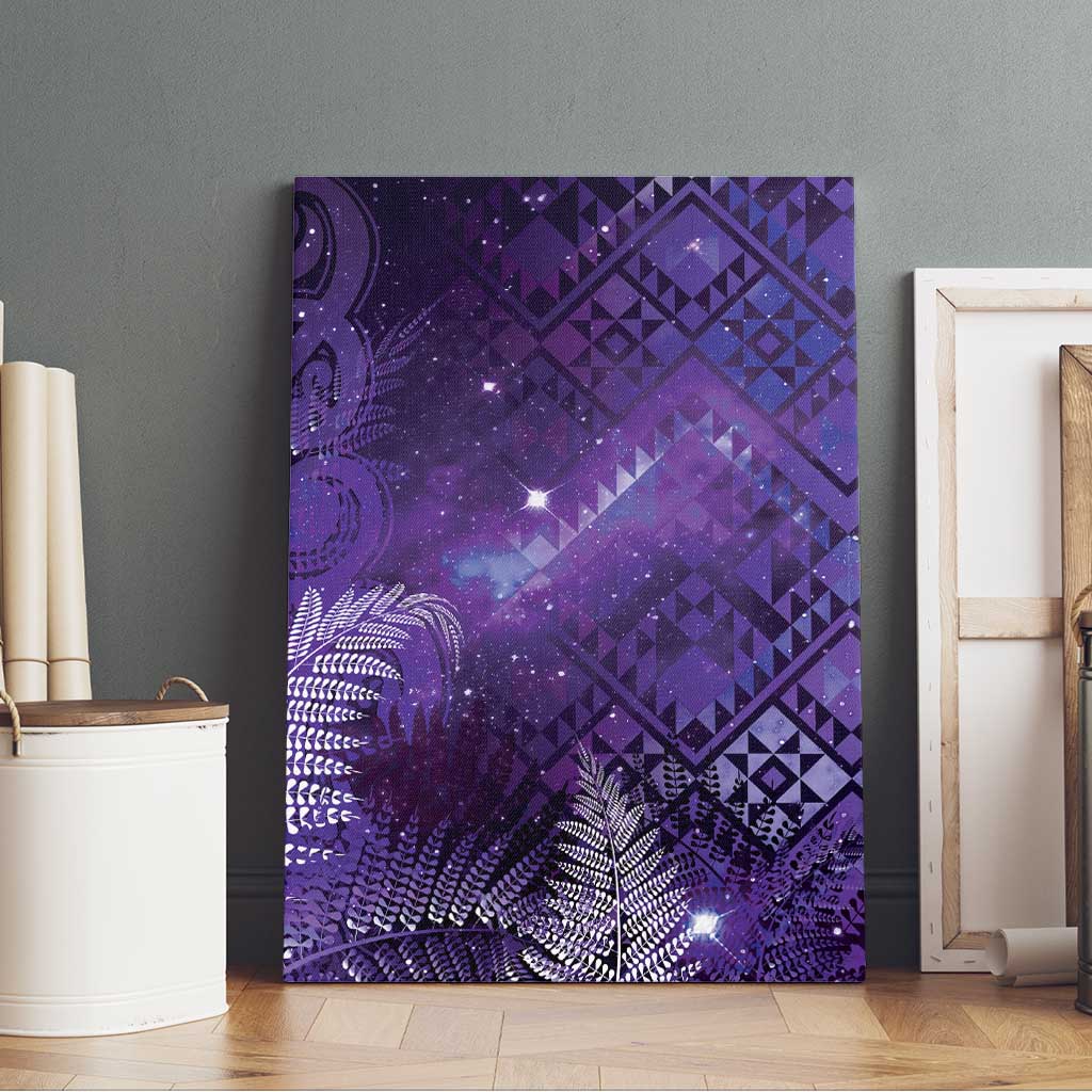 Aotearoa Taniko Matariki Canvas Wall Art Cosmic Violet