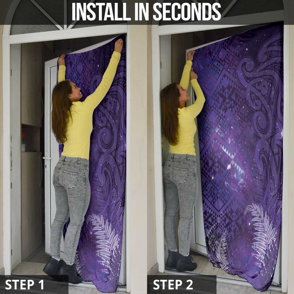 Aotearoa Taniko Matariki Door Cover Cosmic Violet