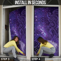 Aotearoa Taniko Matariki Door Cover Cosmic Violet