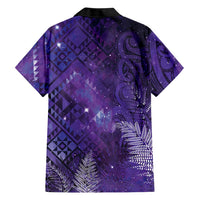 Aotearoa Taniko Matariki Family Matching Off Shoulder Maxi Dress and Hawaiian Shirt Cosmic Violet LT7 - Polynesian Pride
