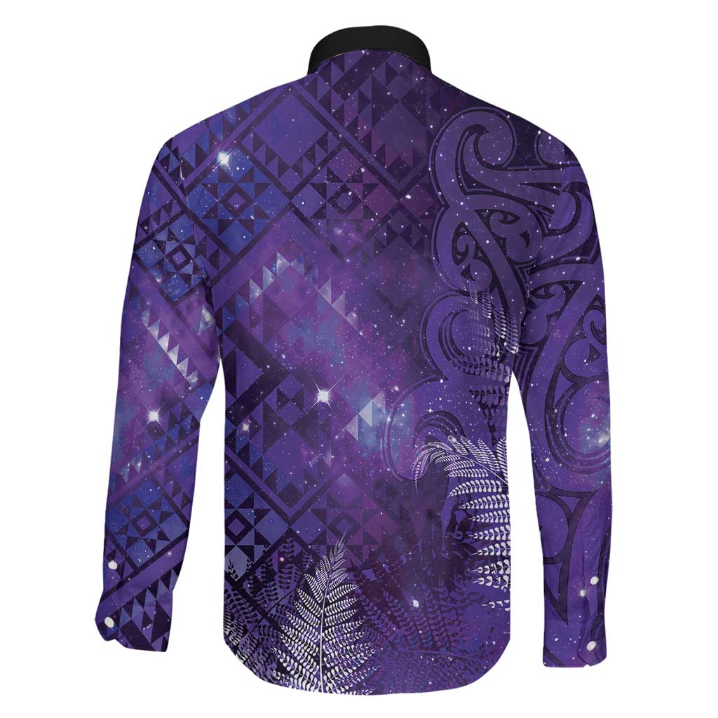 Aotearoa Taniko Matariki Family Matching Tank Maxi Dress and Hawaiian Shirt Cosmic Violet LT7 - Polynesian Pride
