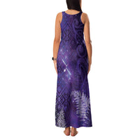 Aotearoa Taniko Matariki Family Matching Tank Maxi Dress and Hawaiian Shirt Cosmic Violet LT7 - Polynesian Pride