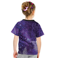 Aotearoa Taniko Matariki Kid T Shirt Cosmic Violet
