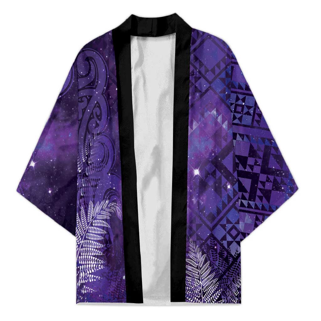 Aotearoa Taniko Matariki Kimono Cosmic Violet LT7 Unisex Purple - Polynesian Pride