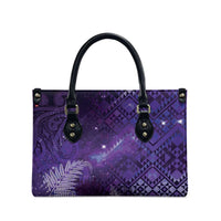 Aotearoa Taniko Matariki Leather Bag Cosmic Violet LT7 - Polynesian Pride
