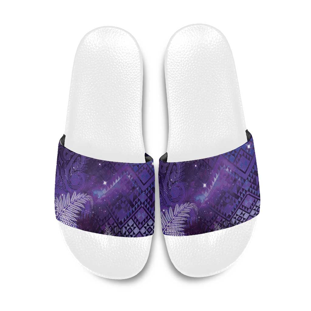 Aotearoa Taniko Matariki Slide Sandals Cosmic Violet