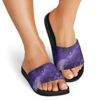 Aotearoa Taniko Matariki Slide Sandals Cosmic Violet
