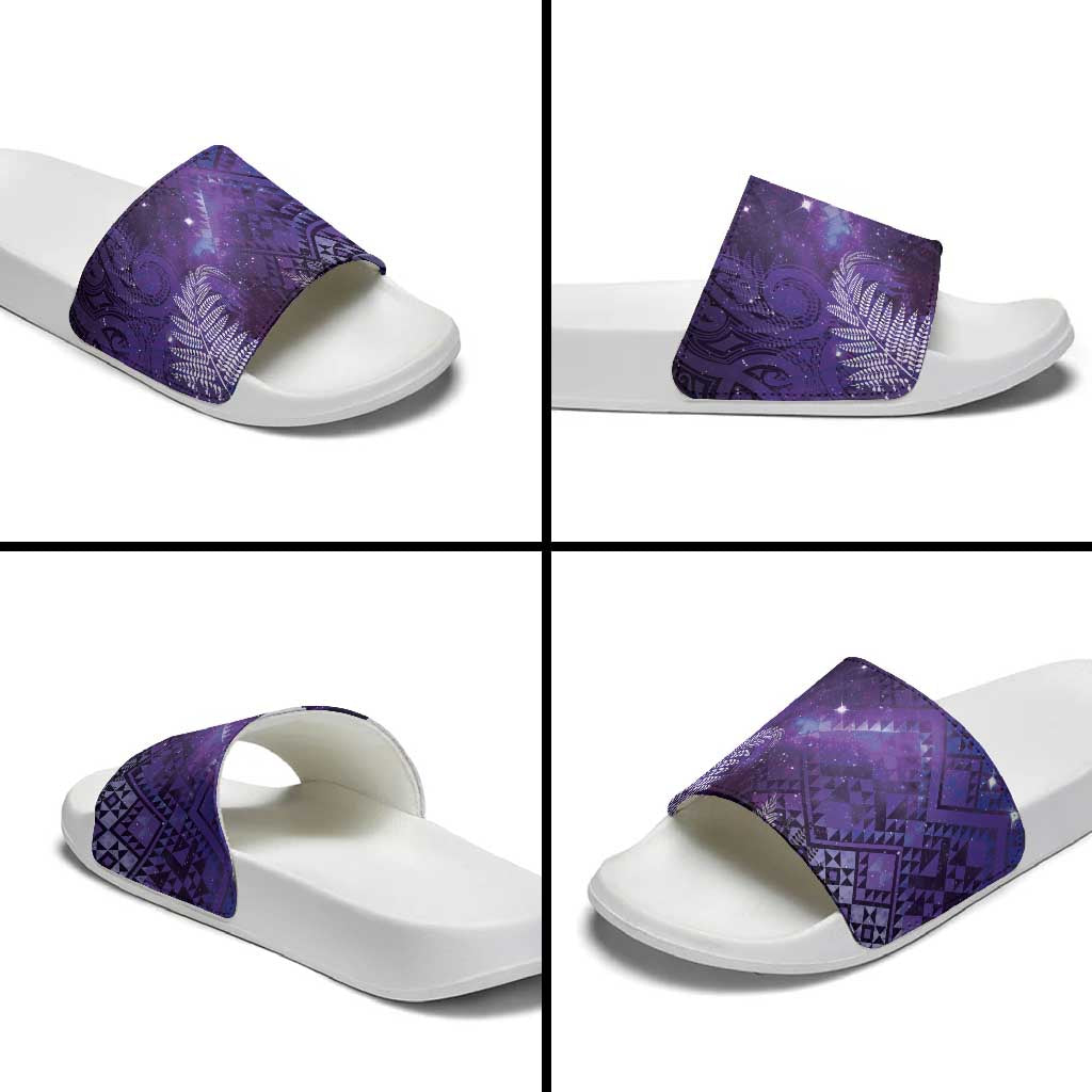 Aotearoa Taniko Matariki Slide Sandals Cosmic Violet