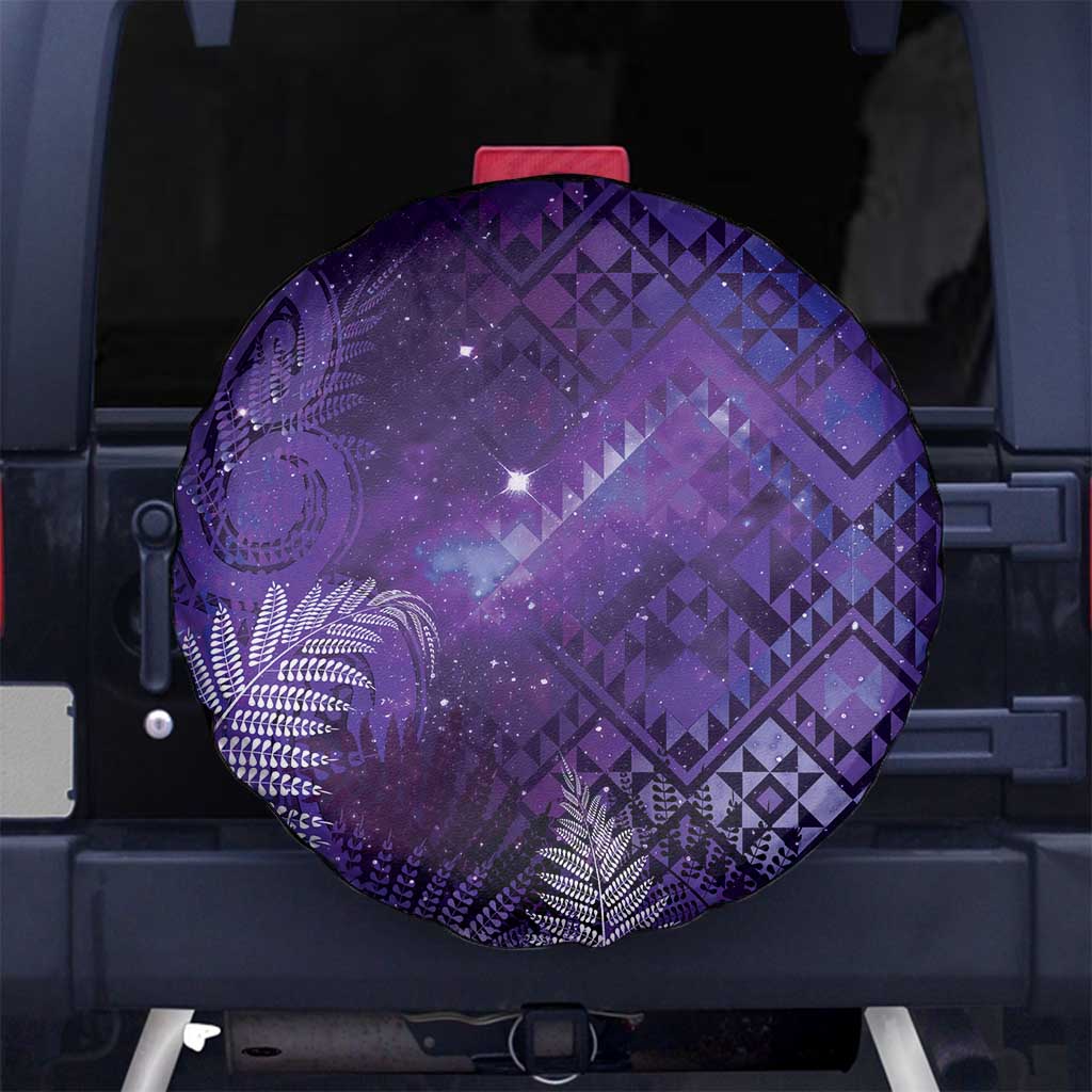 Aotearoa Taniko Matariki Spare Tire Cover Cosmic Violet LT7 No hole Purple - Polynesian Pride