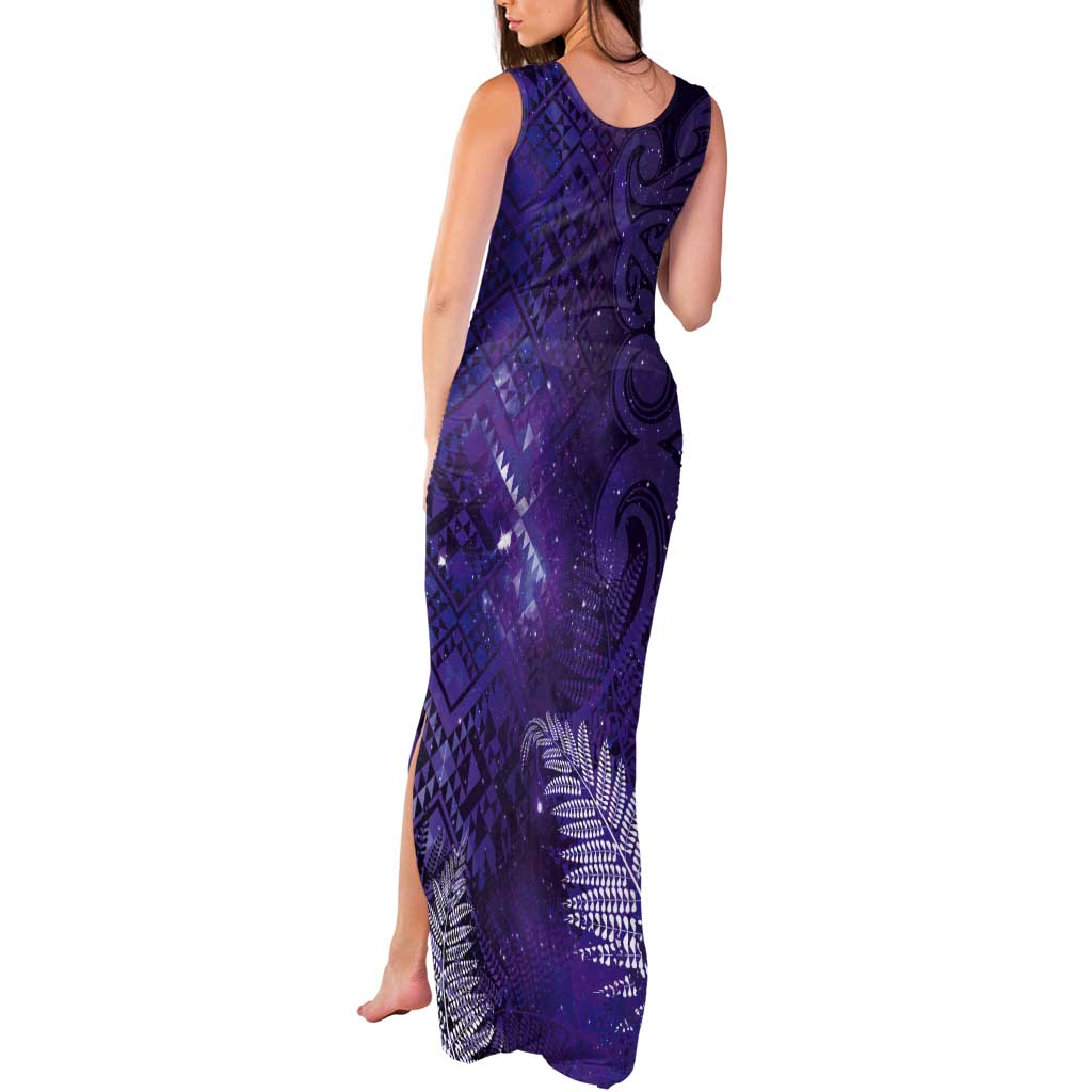 Aotearoa Taniko Matariki Tank Maxi Dress Cosmic Violet