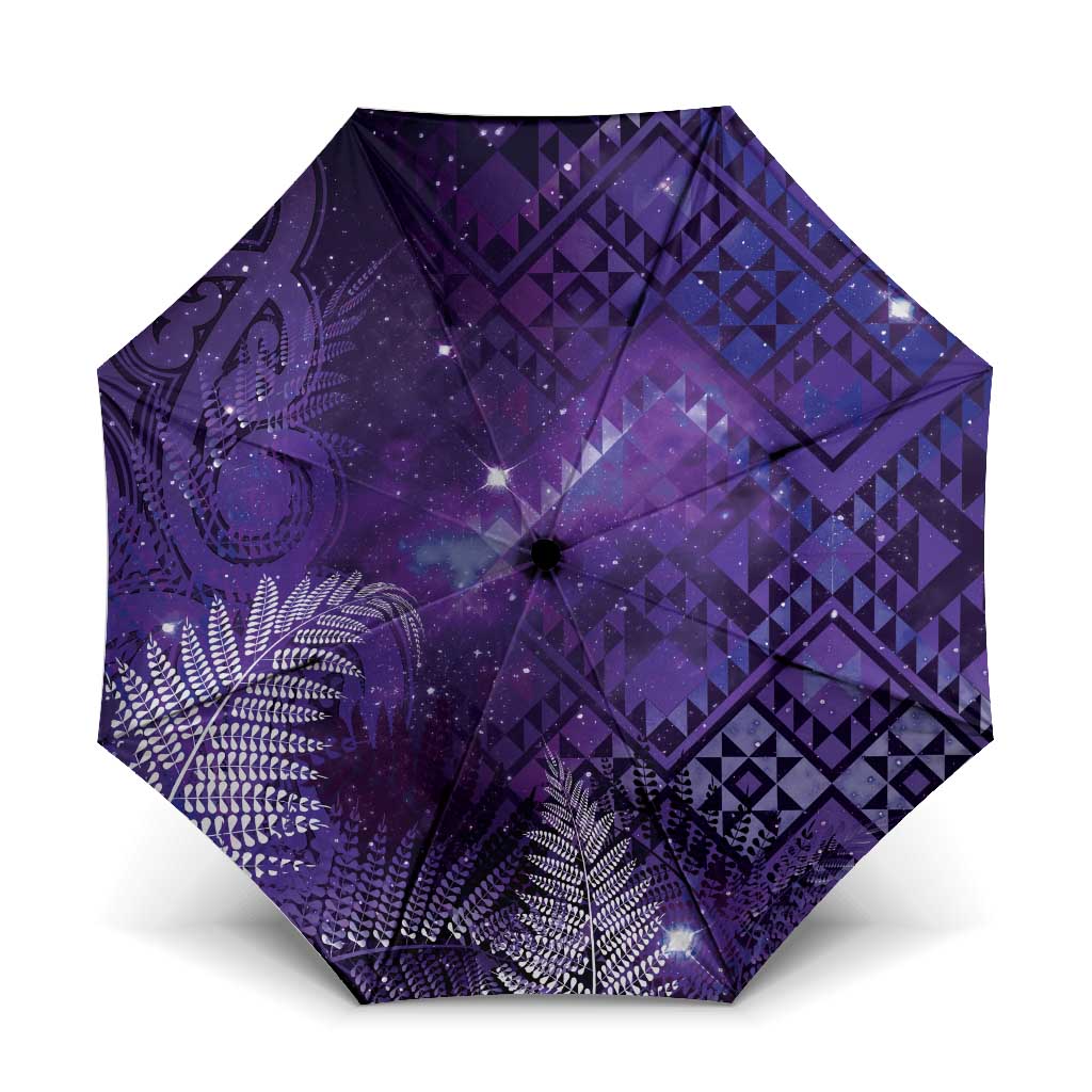 Aotearoa Taniko Matariki Umbrella Cosmic Violet LT7 One Size Folded 11.42 inch Opened Diameter 37.4 inch Purple - Polynesian Pride