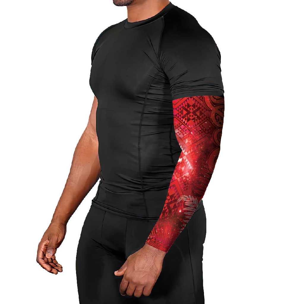 Aotearoa Taniko Matariki Arm Sleeves Cosmic Red