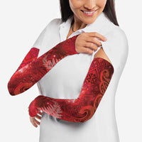 Aotearoa Taniko Matariki Arm Sleeves Cosmic Red
