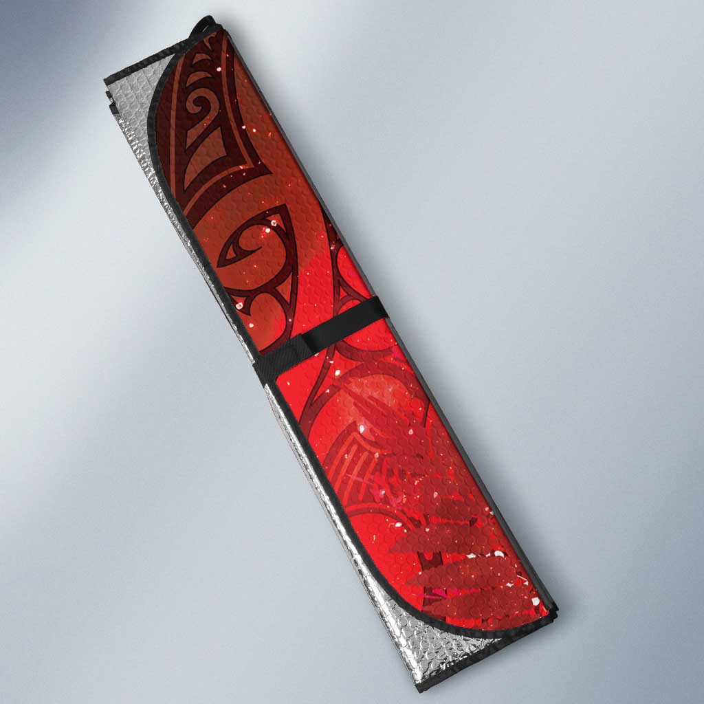 Aotearoa Taniko Matariki Auto Sun Shade Cosmic Red