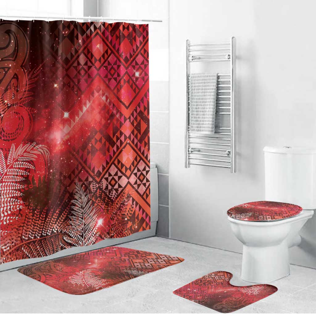 Aotearoa Taniko Matariki Bathroom Set Cosmic Red