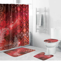 Aotearoa Taniko Matariki Bathroom Set Cosmic Red