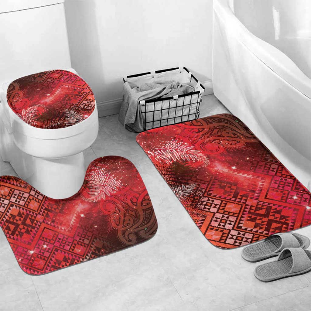 Aotearoa Taniko Matariki Bathroom Set Cosmic Red