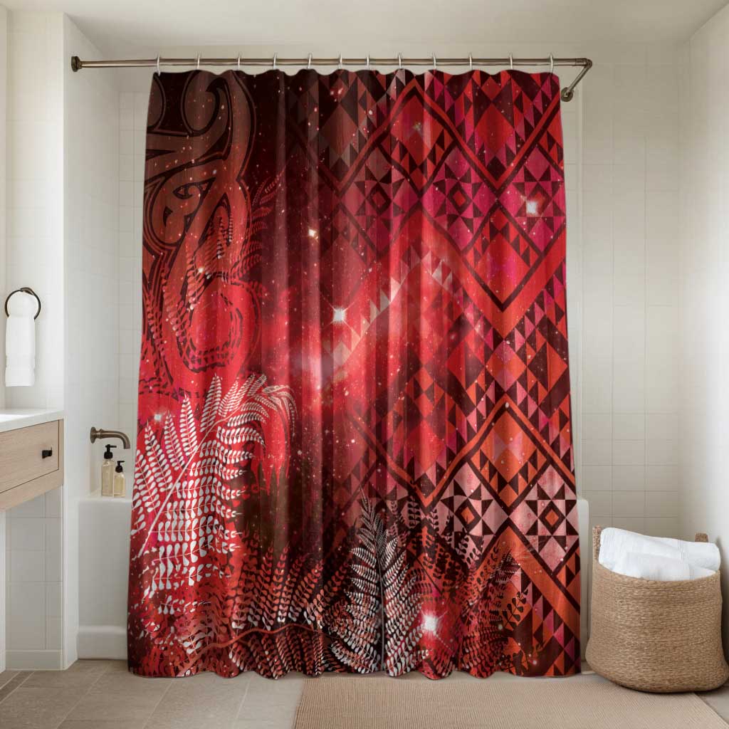 Aotearoa Taniko Matariki Bathroom Set Cosmic Red