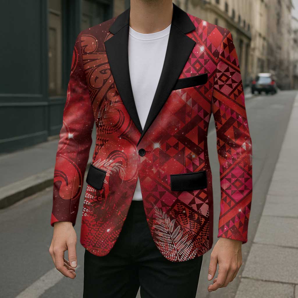 Aotearoa Taniko Matariki Blazer Cosmic Red