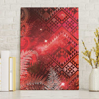 Aotearoa Taniko Matariki Canvas Wall Art Cosmic Red