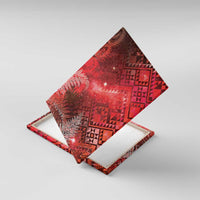 Aotearoa Taniko Matariki Canvas Wall Art Cosmic Red