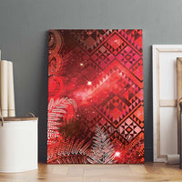 Aotearoa Taniko Matariki Canvas Wall Art Cosmic Red