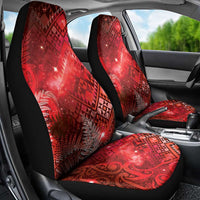 Aotearoa Taniko Matariki Car Seat Cover Cosmic Red LT7 - Polynesian Pride