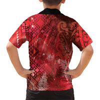 Aotearoa Taniko Matariki Family Matching Summer Maxi Dress and Hawaiian Shirt Cosmic Red LT7 - Polynesian Pride
