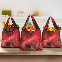 Aotearoa Taniko Matariki Grocery Bag Cosmic Red