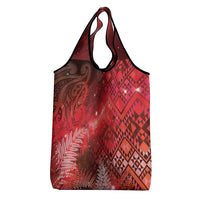 Aotearoa Taniko Matariki Grocery Bag Cosmic Red