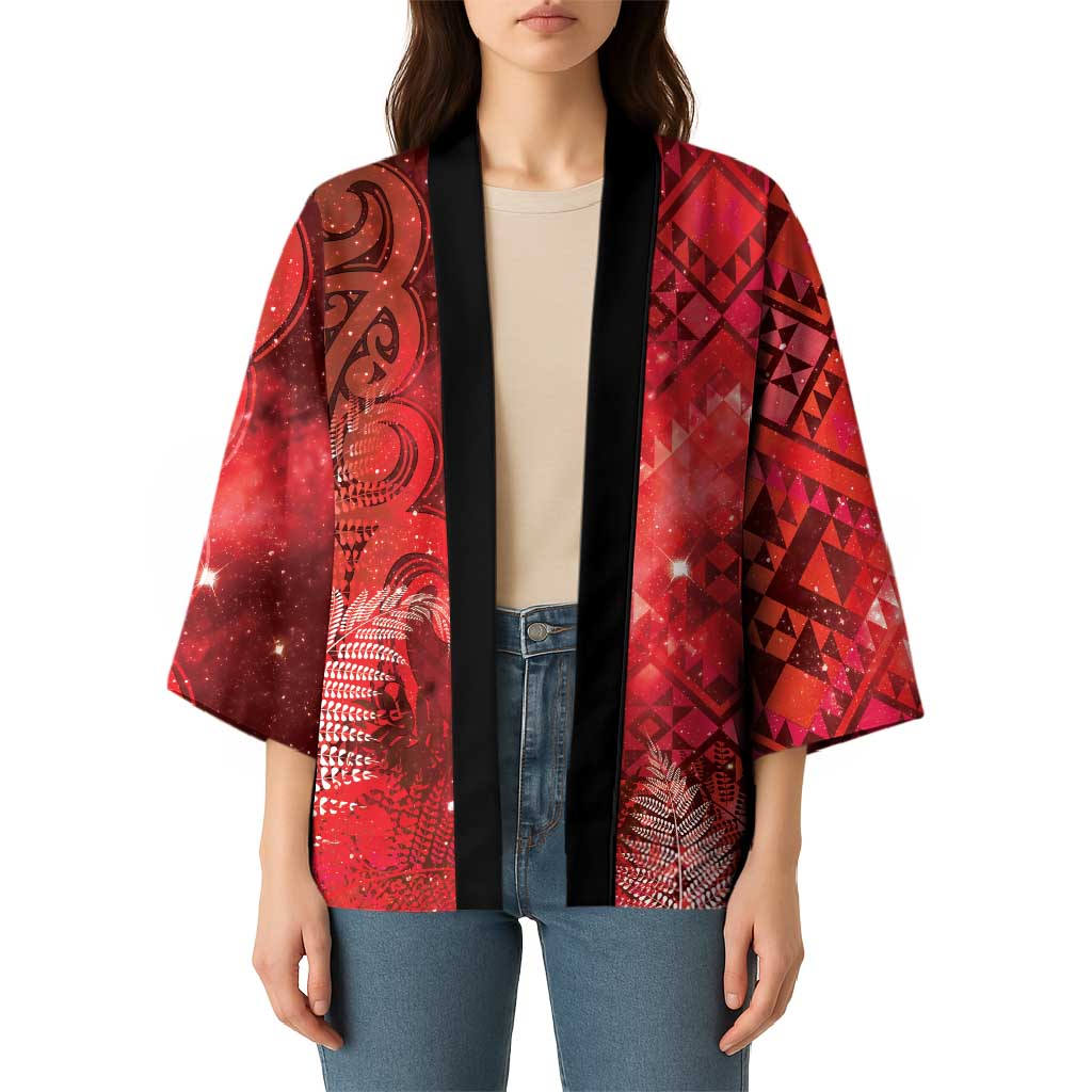 Aotearoa Taniko Matariki Kimono Cosmic Red LT7 - Polynesian Pride