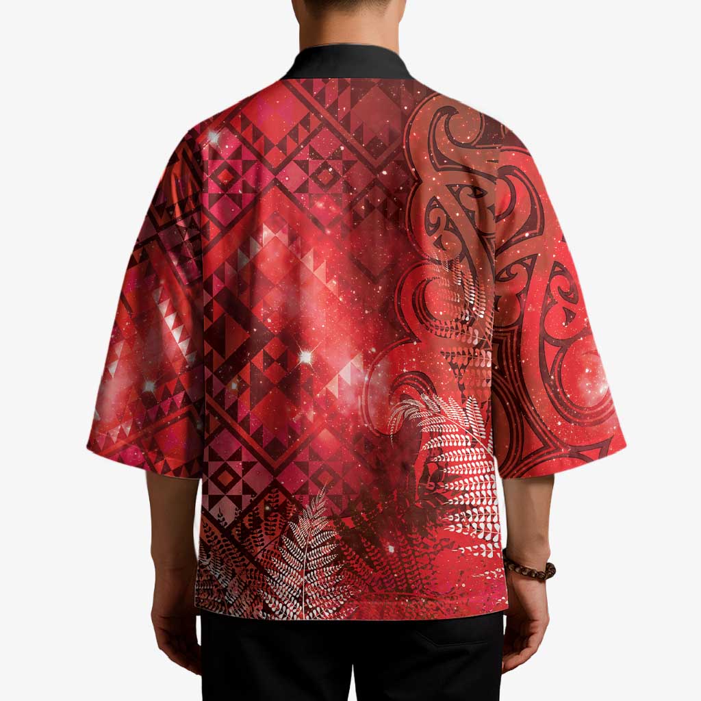 Aotearoa Taniko Matariki Kimono Cosmic Red LT7 - Polynesian Pride