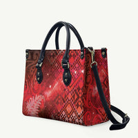 Aotearoa Taniko Matariki Leather Bag Cosmic Red