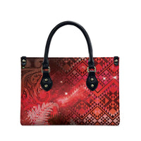 Aotearoa Taniko Matariki Leather Bag Cosmic Red