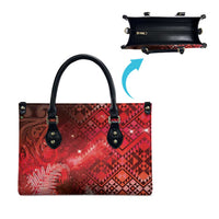 Aotearoa Taniko Matariki Leather Bag Cosmic Red